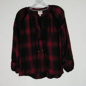 Knox Rose Women's BOHO Hippie Long Sleeves Blouse.Sz XS